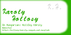 karoly hollosy business card